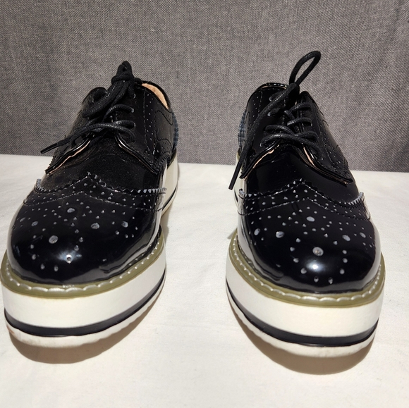 Dadawen Black and White Platform Oxford Size 37  6/6.5 - Picture 7 of 12